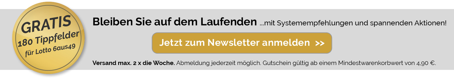 Lotto Vollsystem 015 mit Willkommens-Bonus für Ihre Anmeldung zum Newsletter