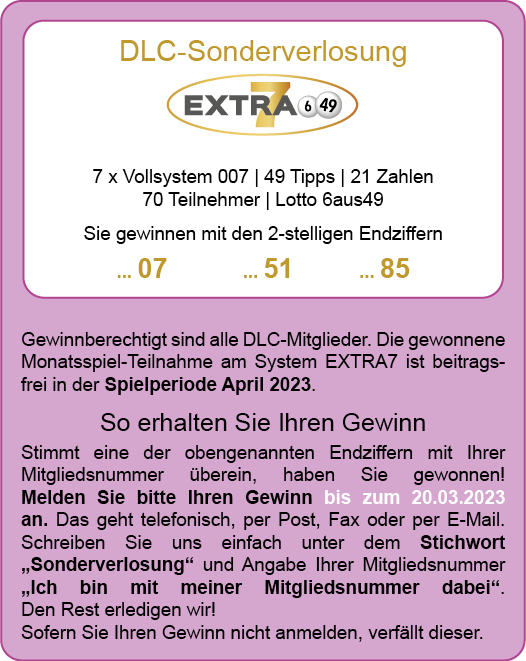 LottoNews – Die DLC Sonderverlosung